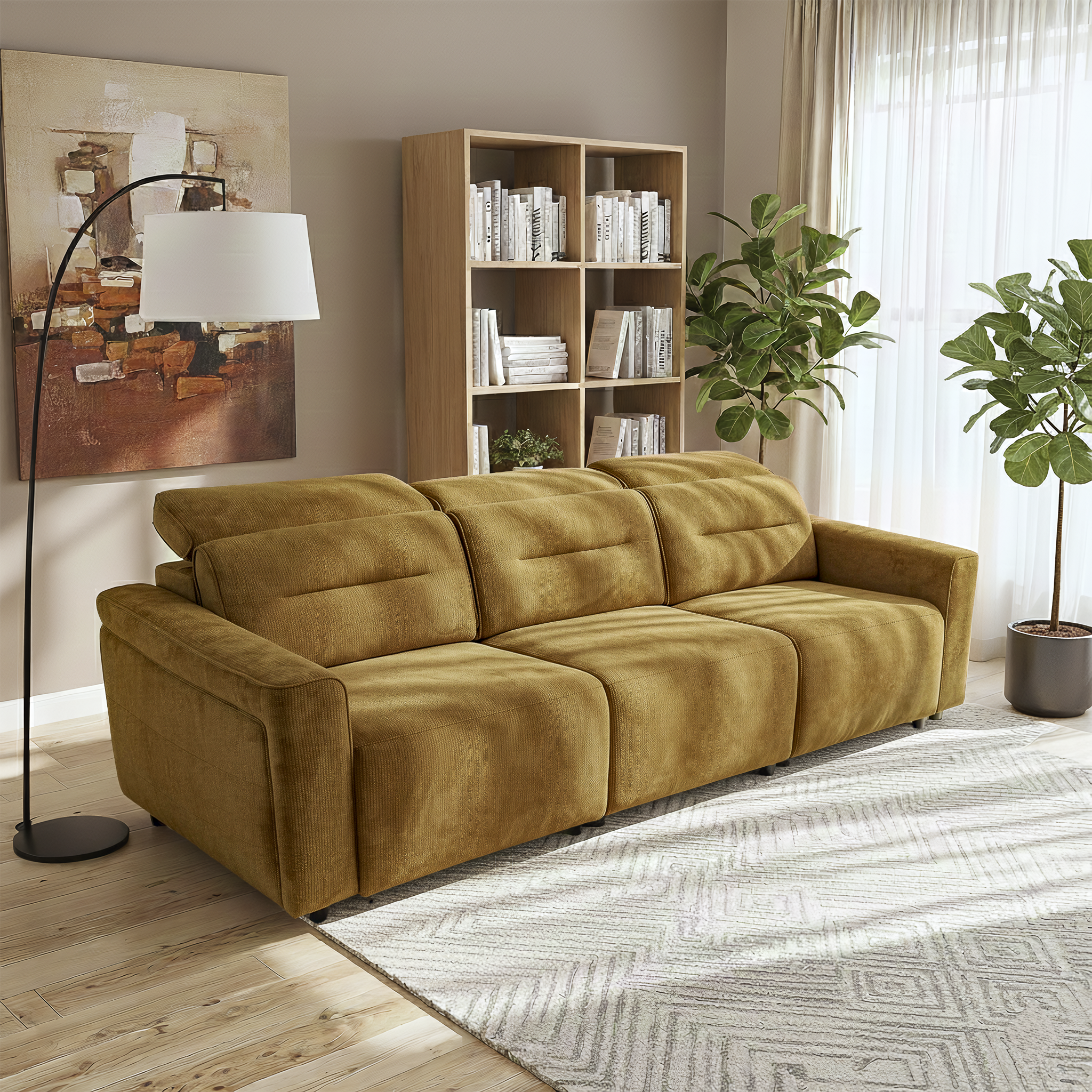 Evanston Fabric Power Slider Sofa