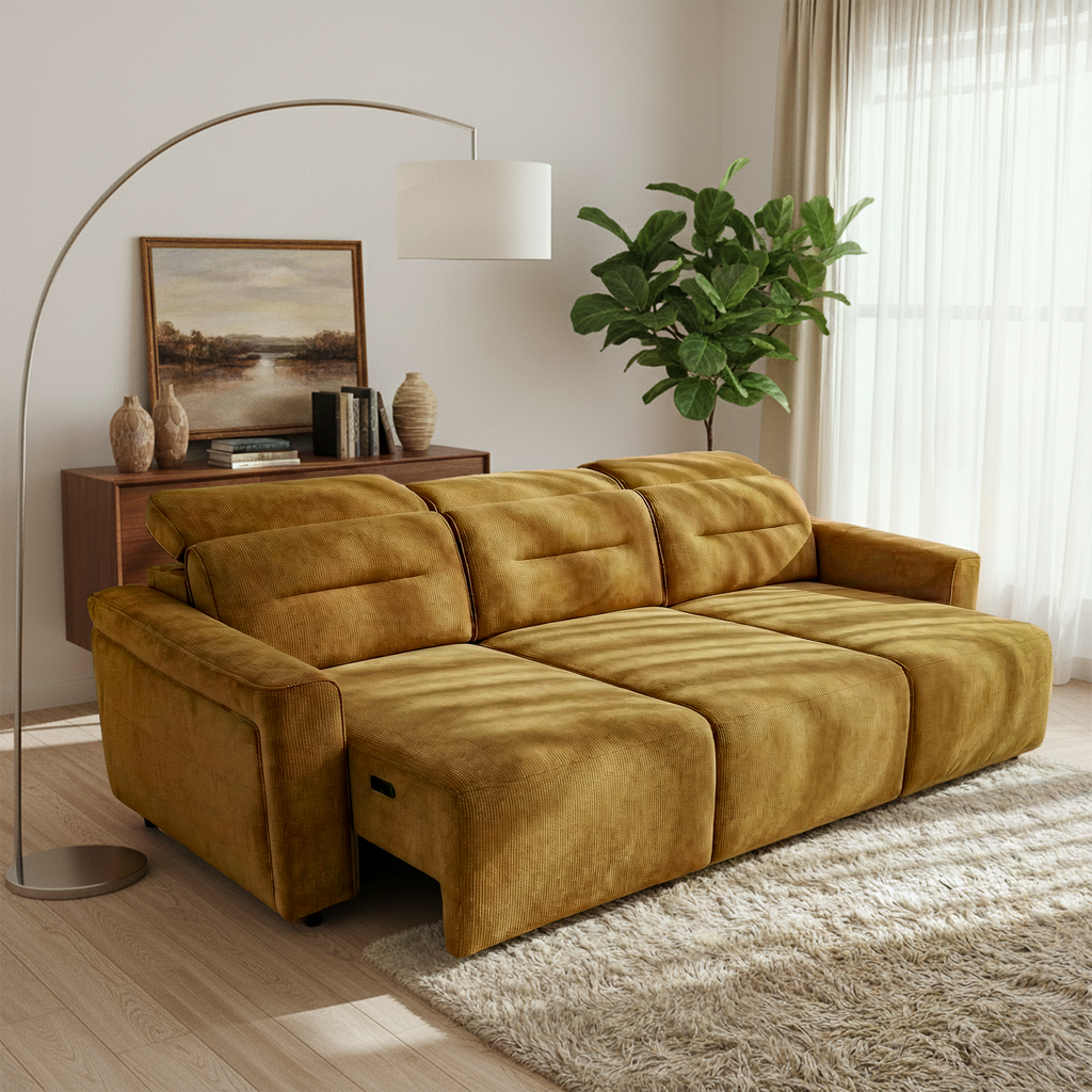 Evanston Fabric Power Slider Sofa