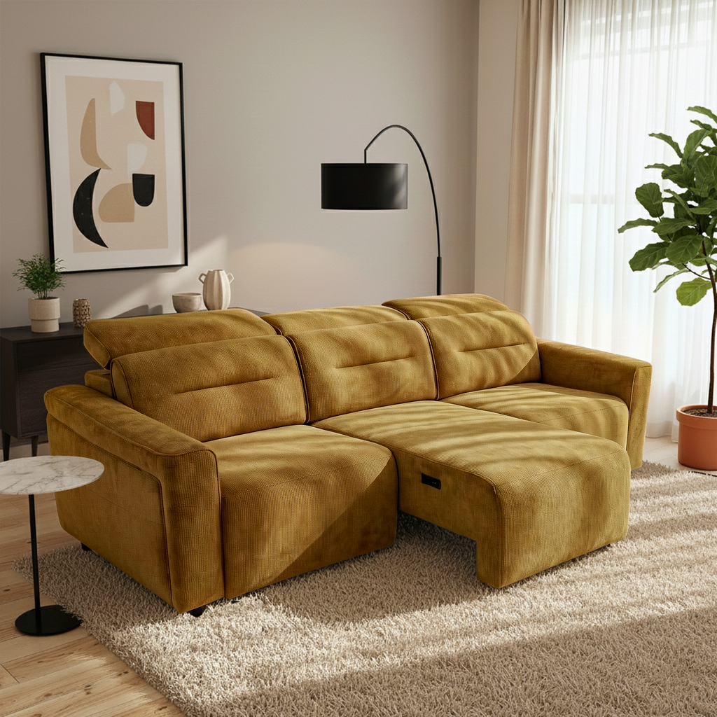 Evanston Fabric Power Slider Sofa