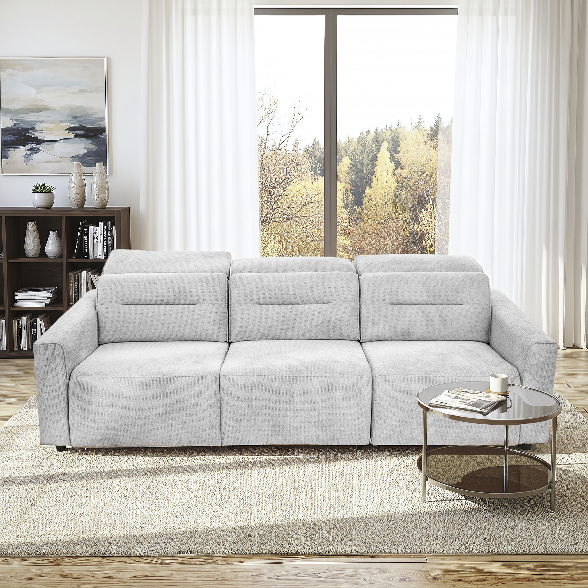 Evanston Fabric Power Slider Sofa
