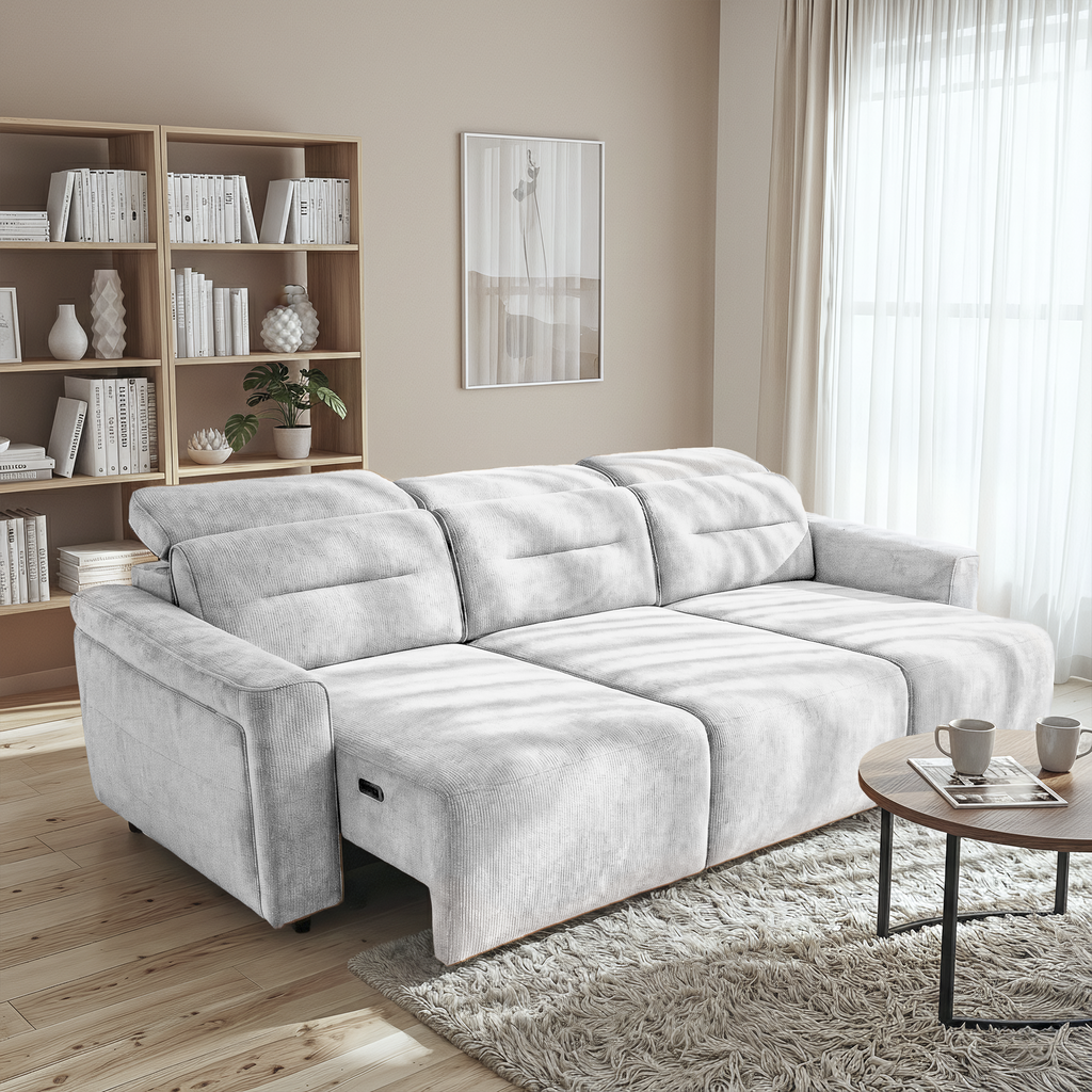 Evanston Fabric Power Slider Sofa