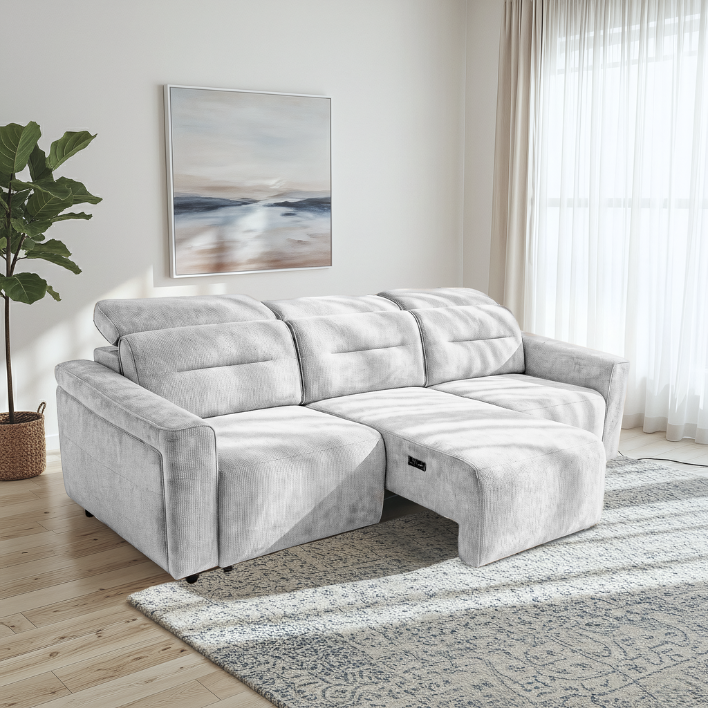 Evanston Fabric Power Slider Sofa