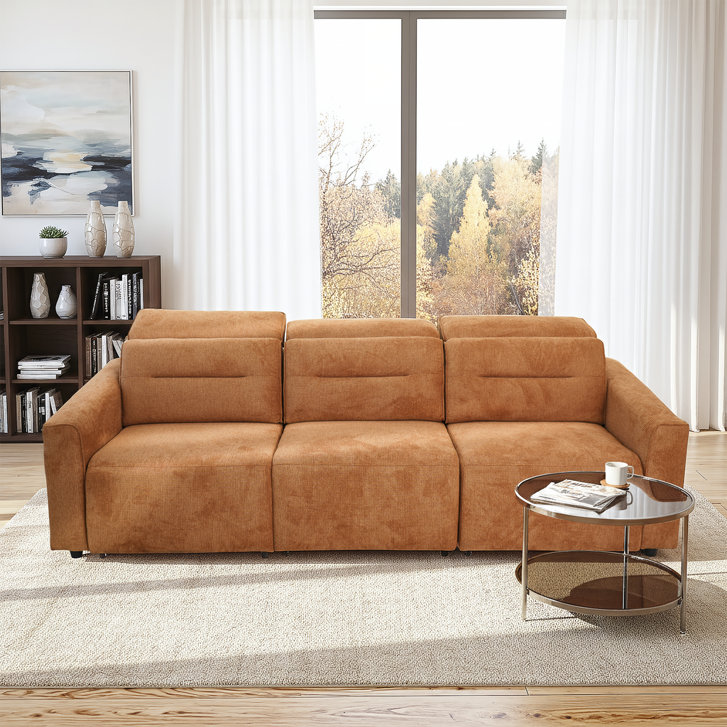 Evanston Fabric Power Slider Sofa