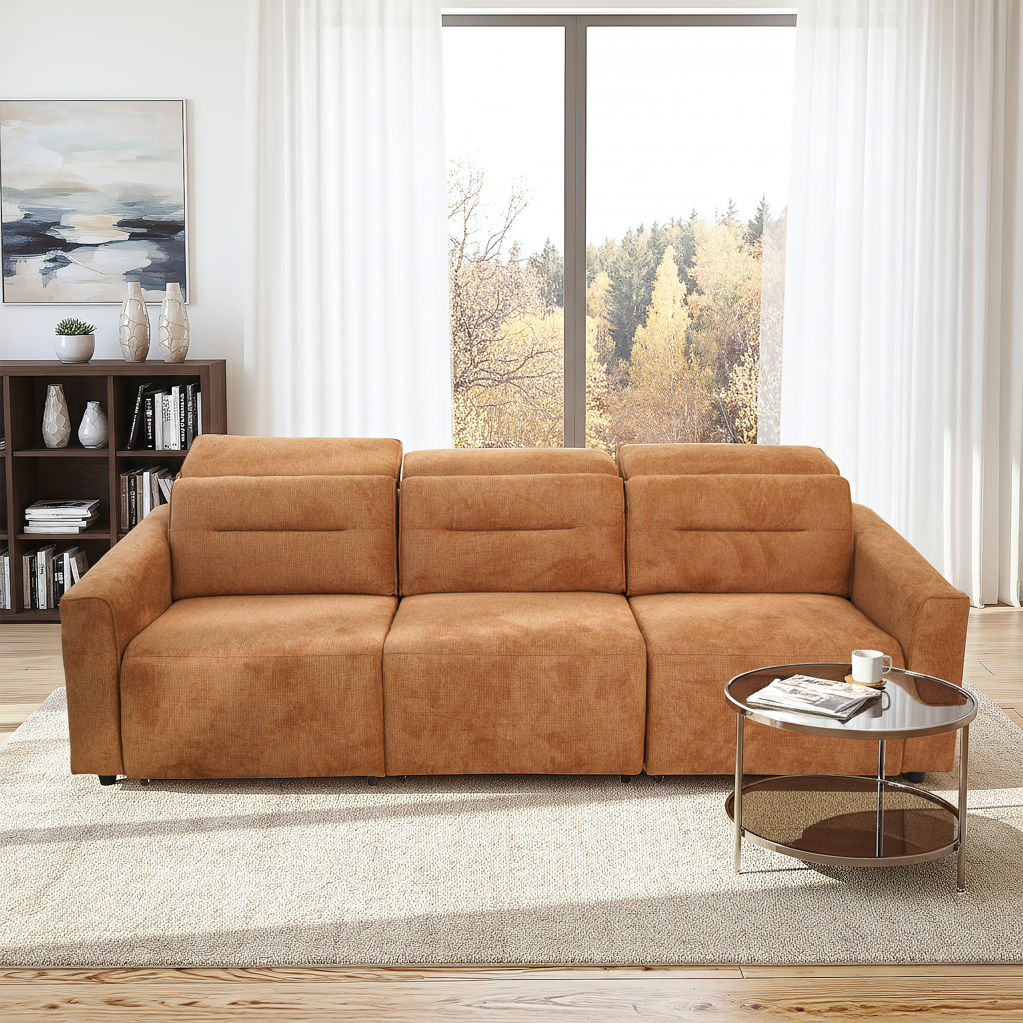 Evanston Fabric Power Slider Sofa