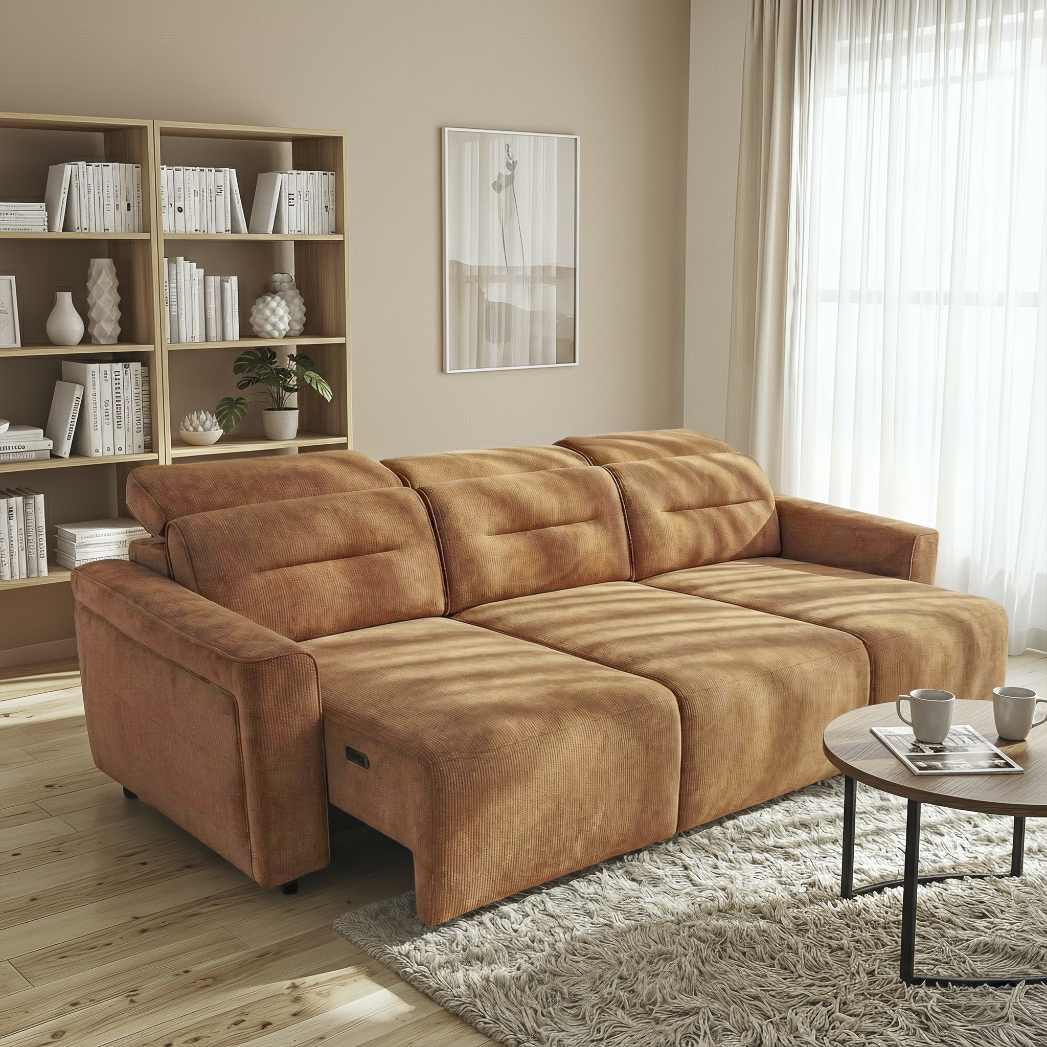 Evanston Fabric Power Slider Sofa