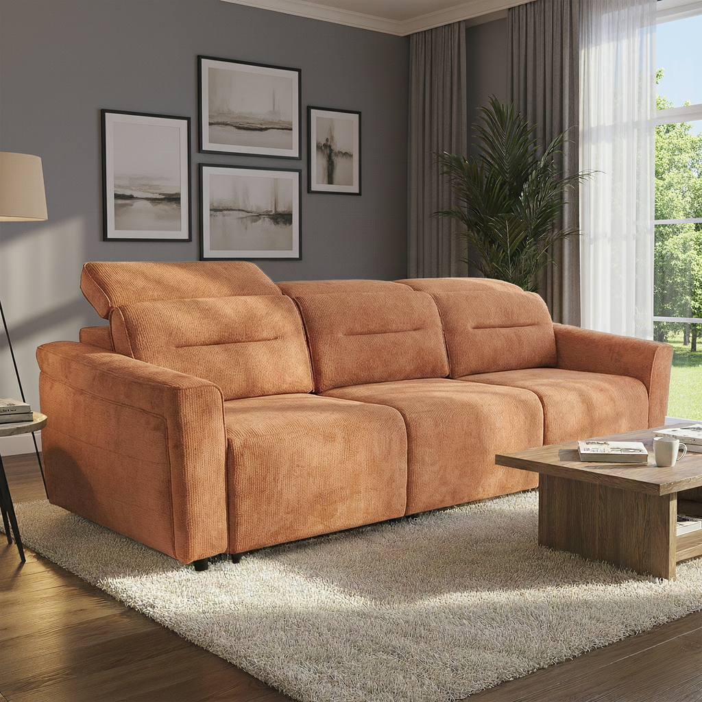 Evanston Fabric Power Slider Sofa