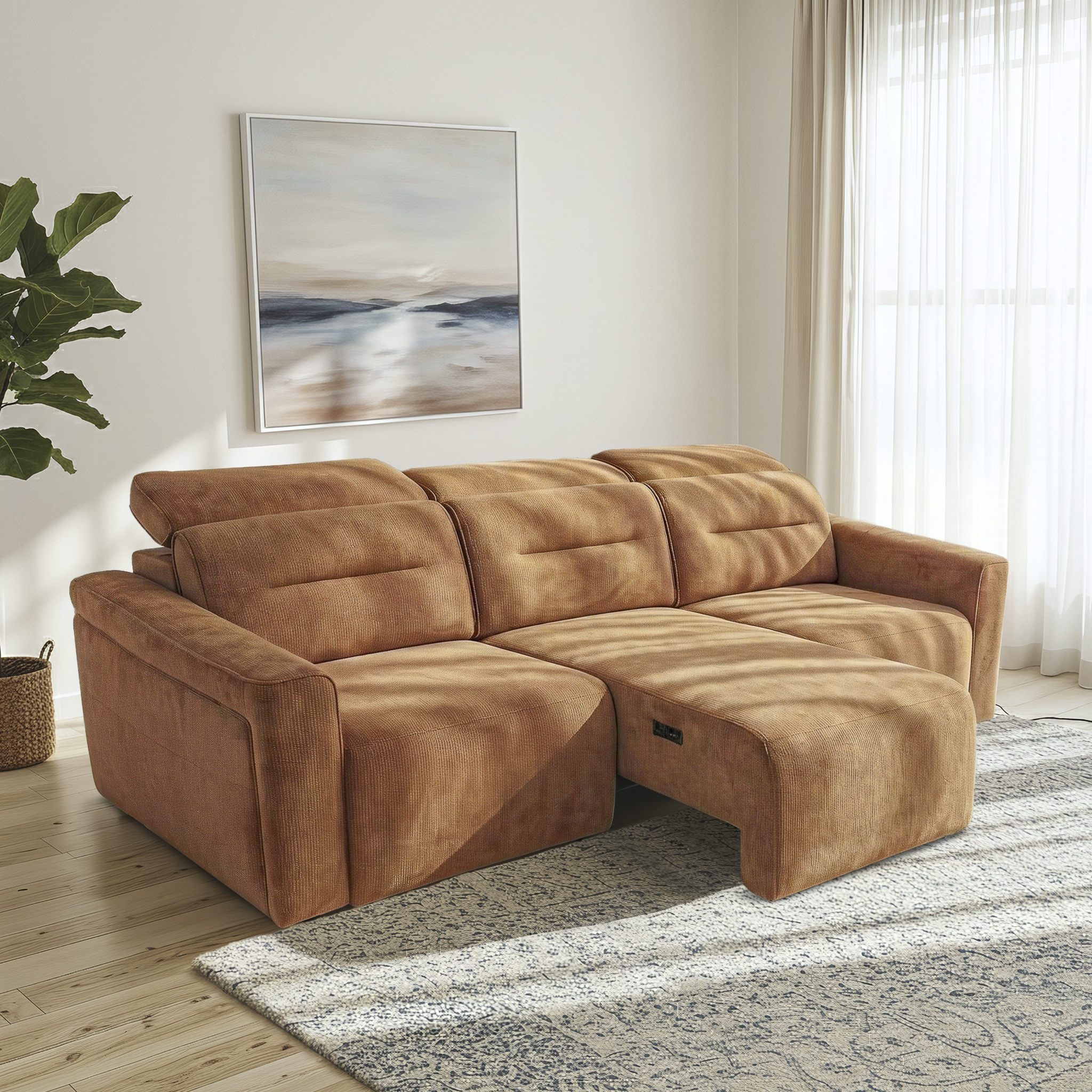 Evanston Fabric Power Slider Sofa