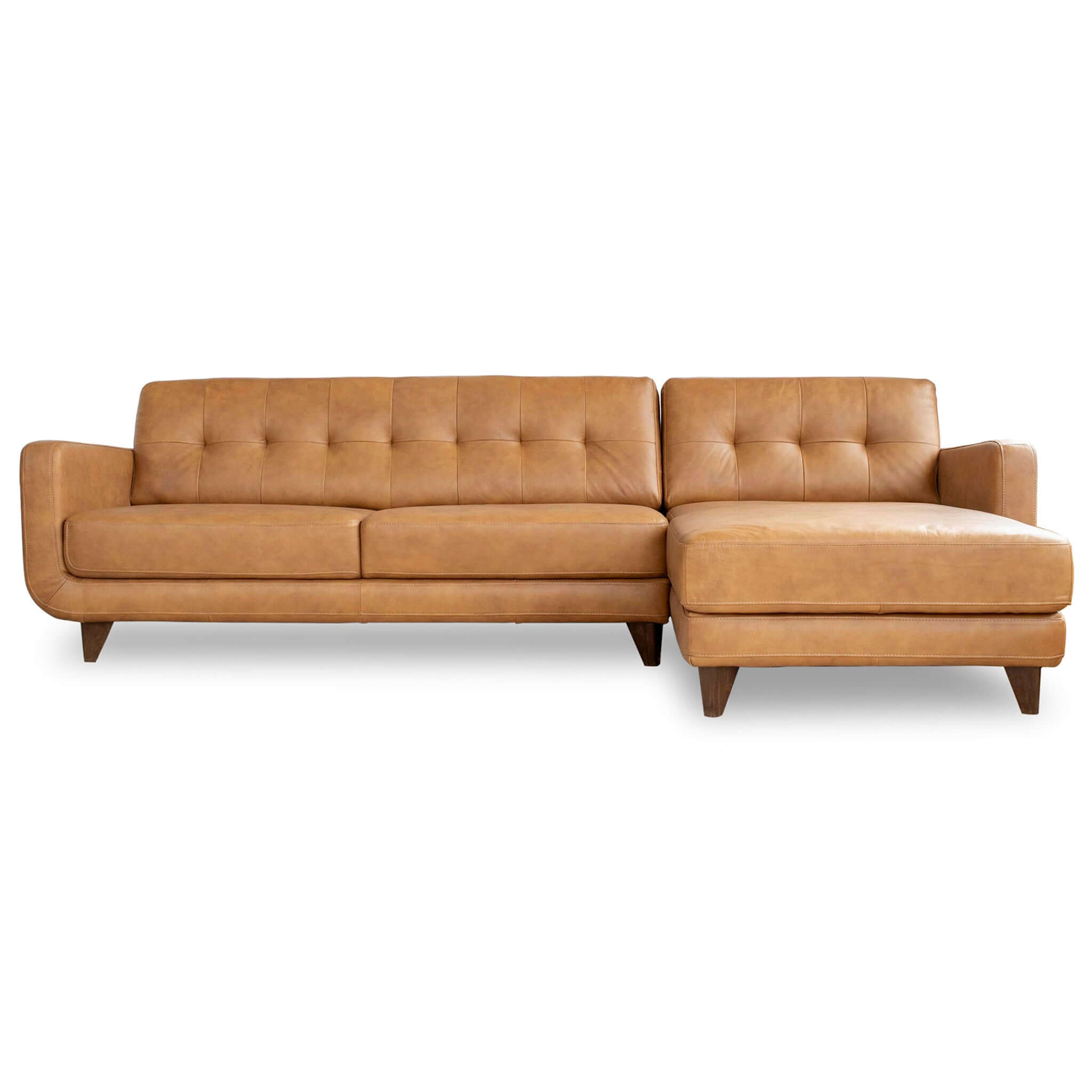 Baxter Tan Leather Sectional Sofa