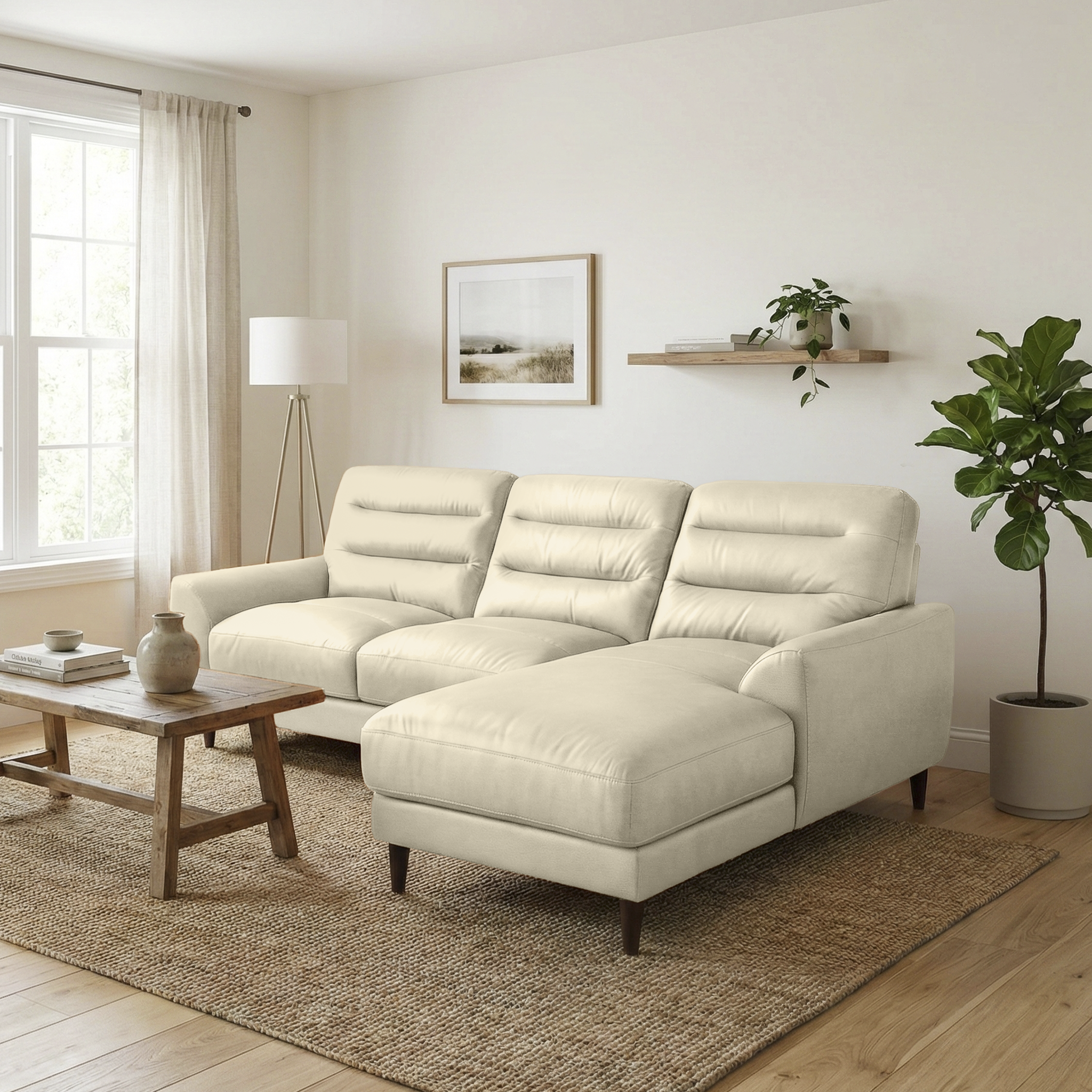Claremont Top-Grain Leather Right Sectional Sofa