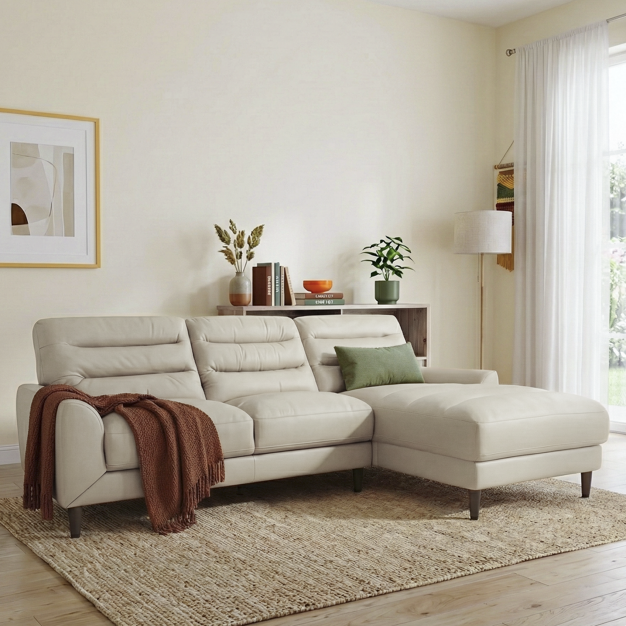 Claremont Top-Grain Leather Right Sectional Sofa