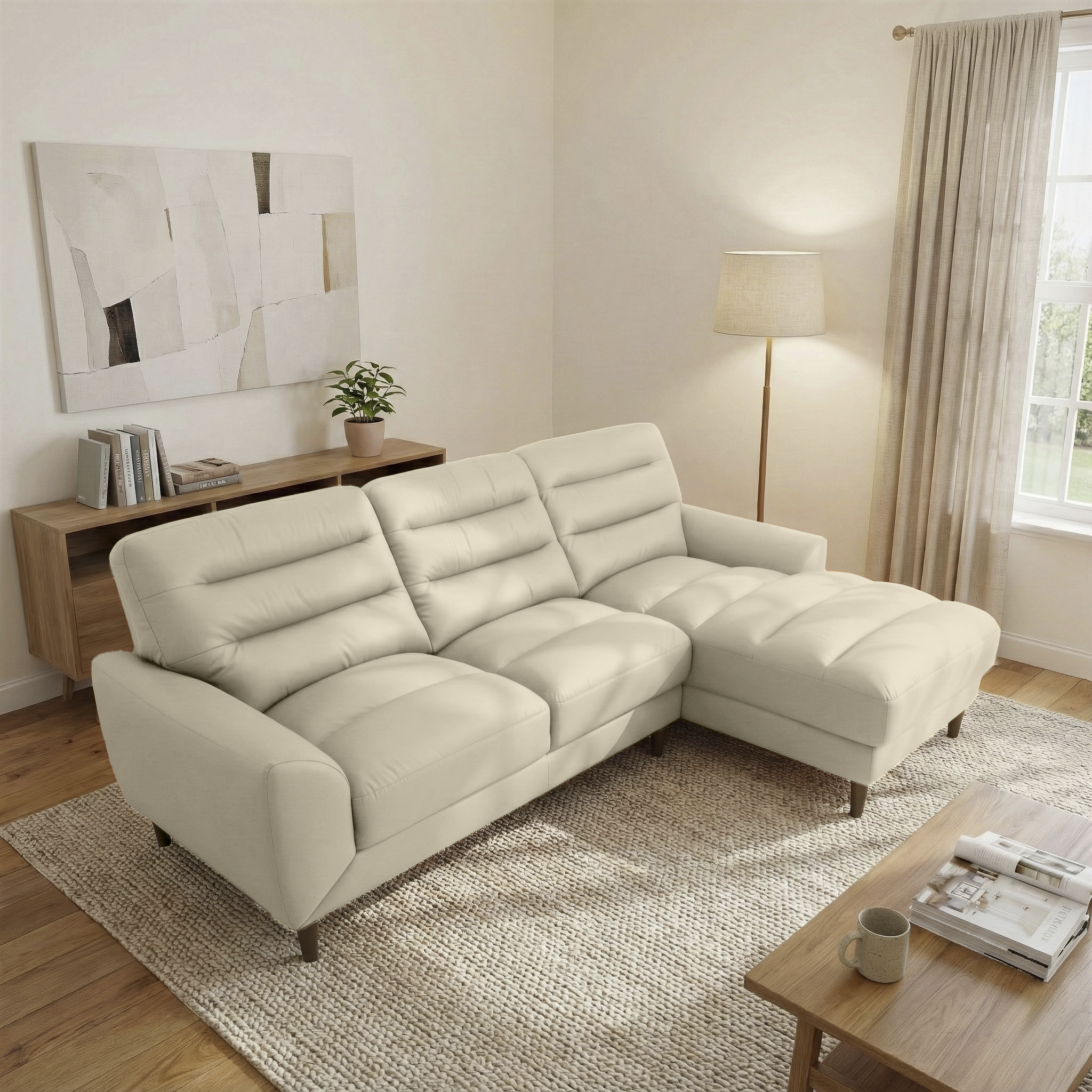 Claremont Top-Grain Leather Right Sectional Sofa