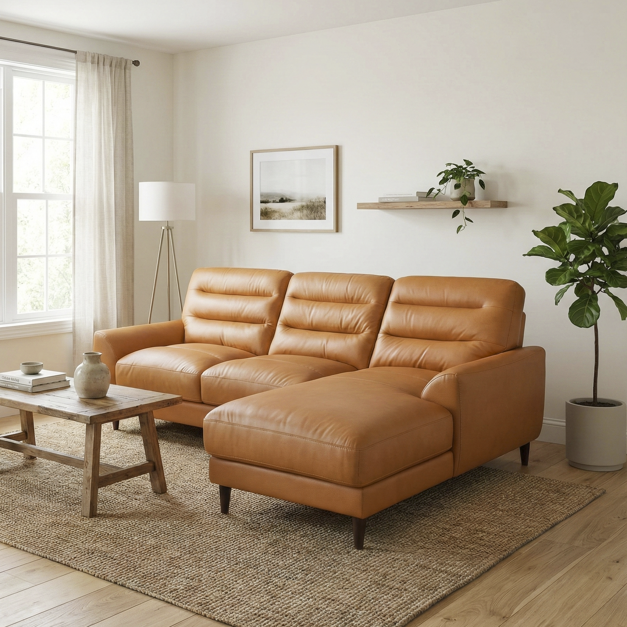 Claremont Top-Grain Leather Right Sectional Sofa