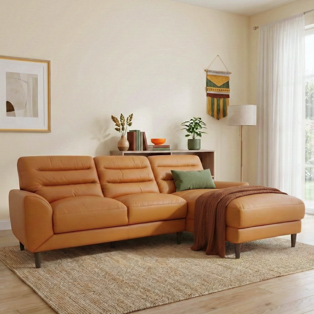 Claremont Top-Grain Leather Right Sectional Sofa