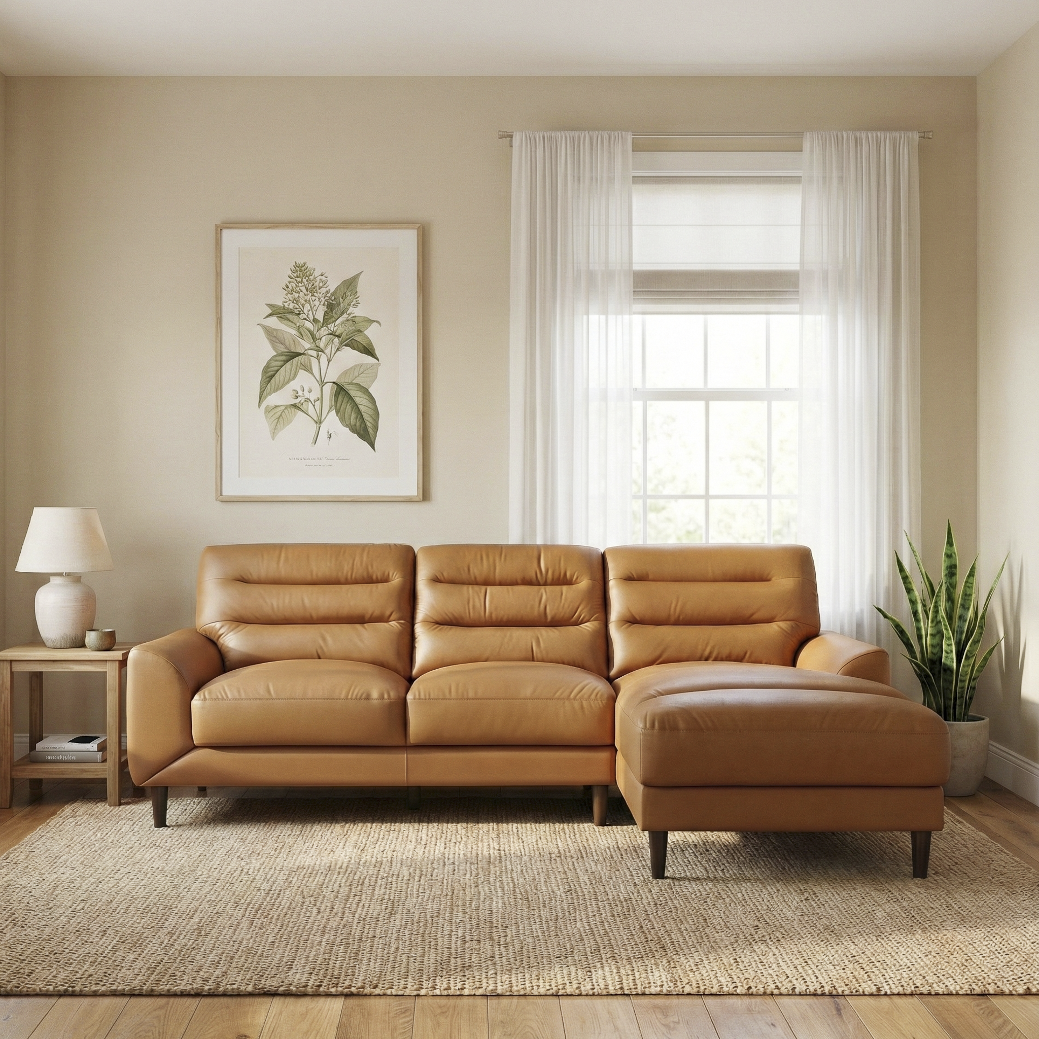 Claremont Top-Grain Leather Right Sectional Sofa