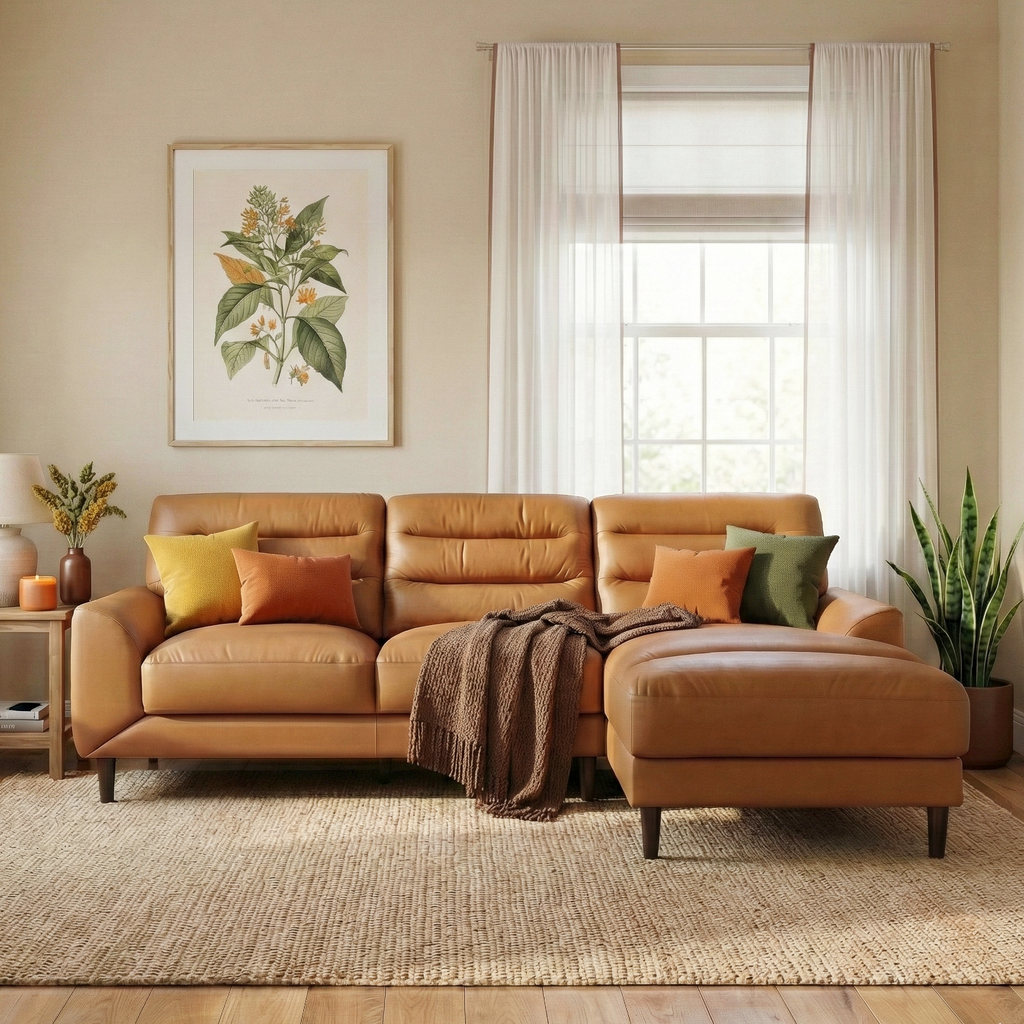 Claremont Top-Grain Leather Right Sectional Sofa
