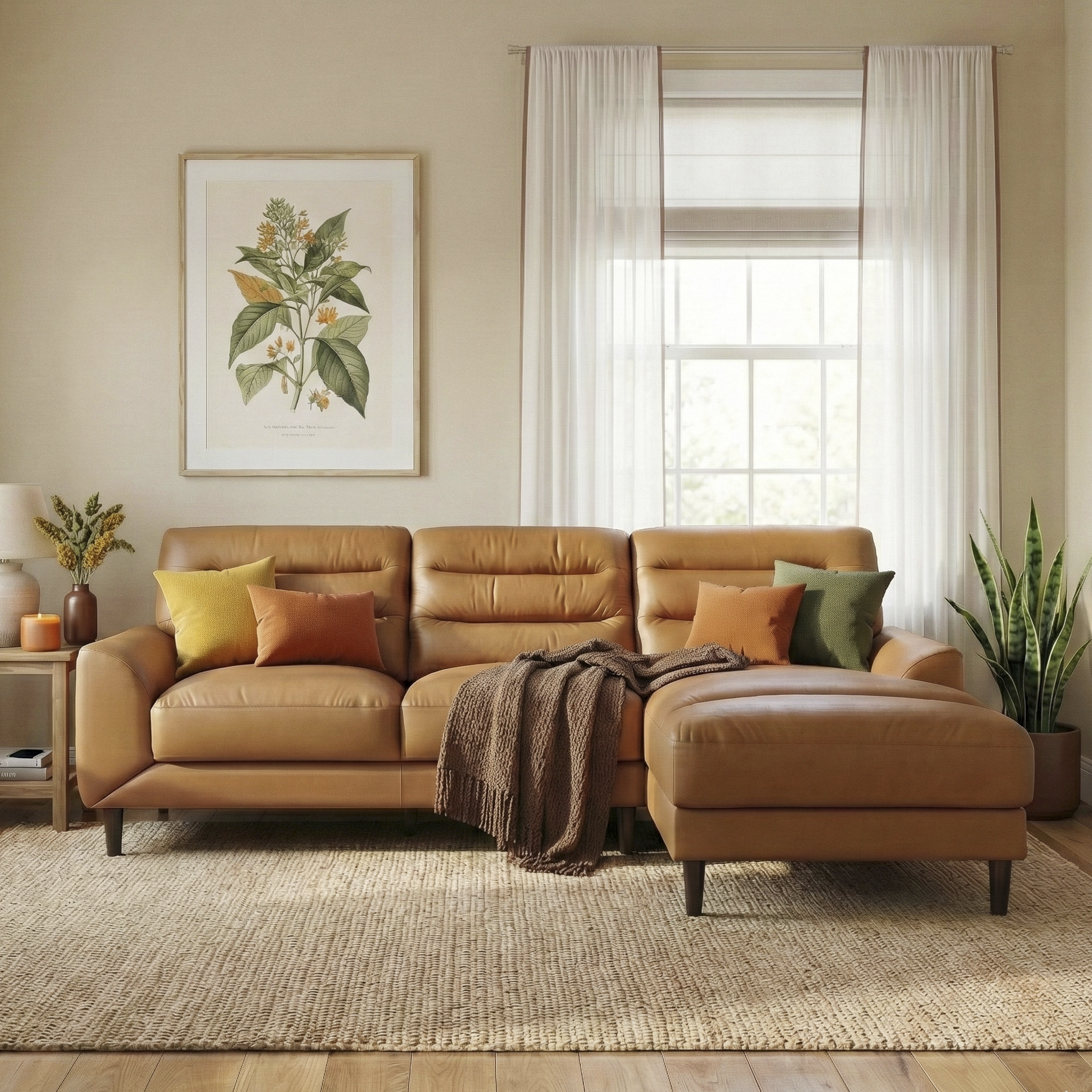 Claremont Top-Grain Leather Right Sectional Sofa