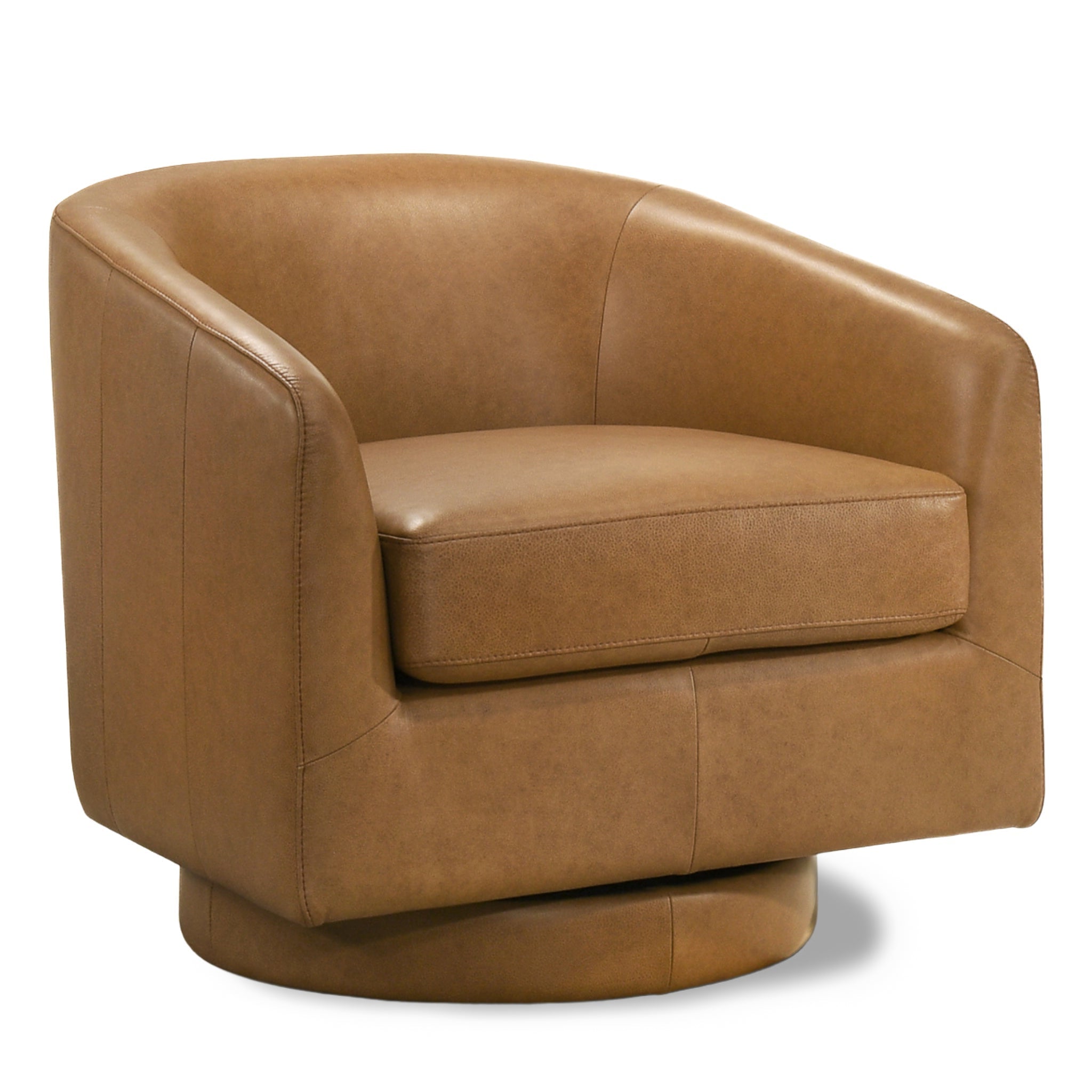Clayton Tan Leather Swivel Chair