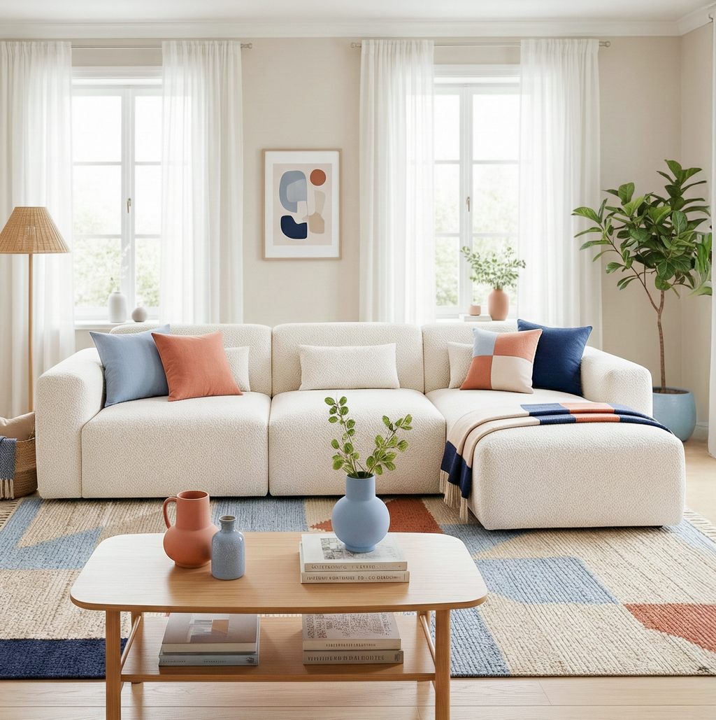 Havre 3-Piece Boucle Right-Facing Sectional Sofa
