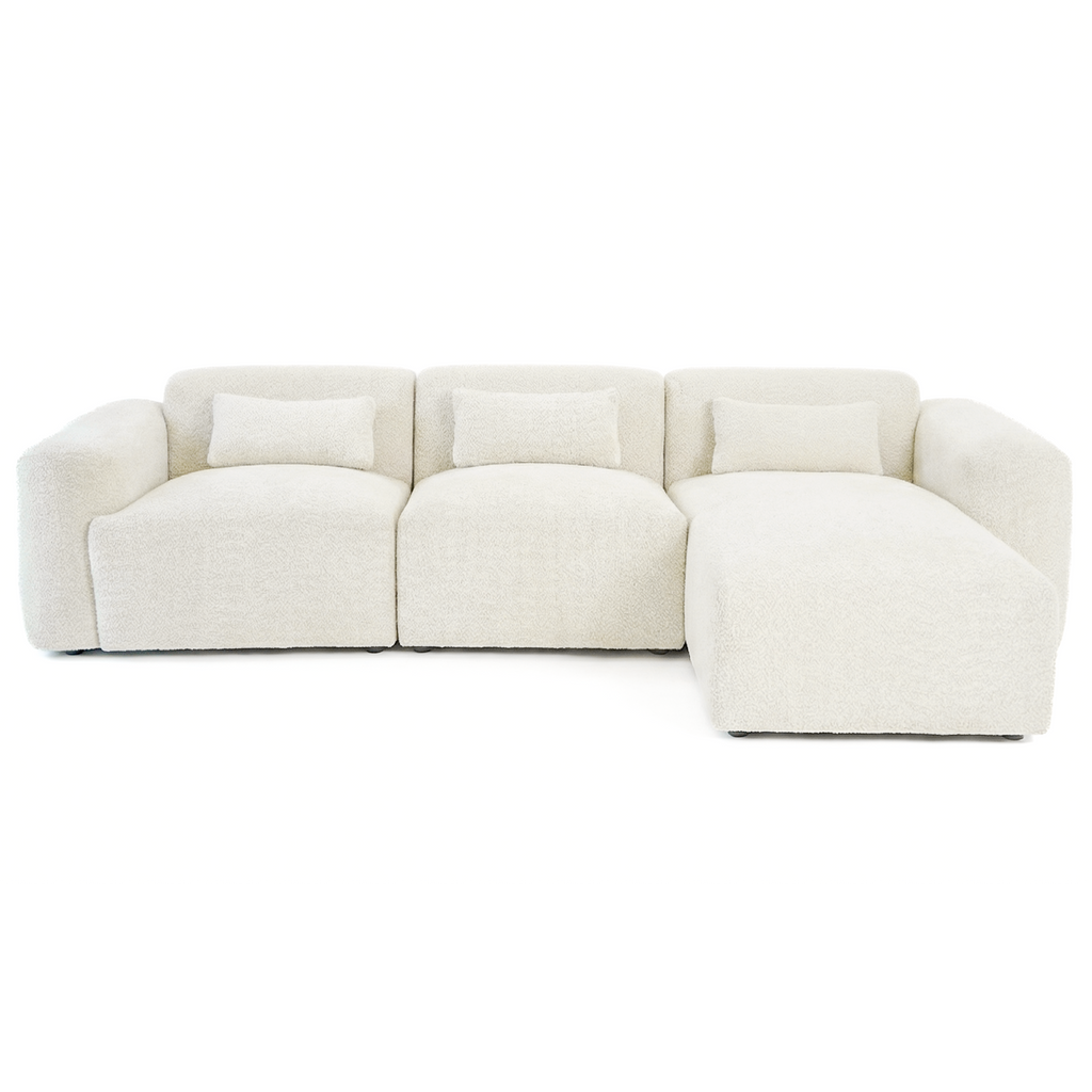 Havre 3-Piece Boucle Right-Facing Sectional Sofa