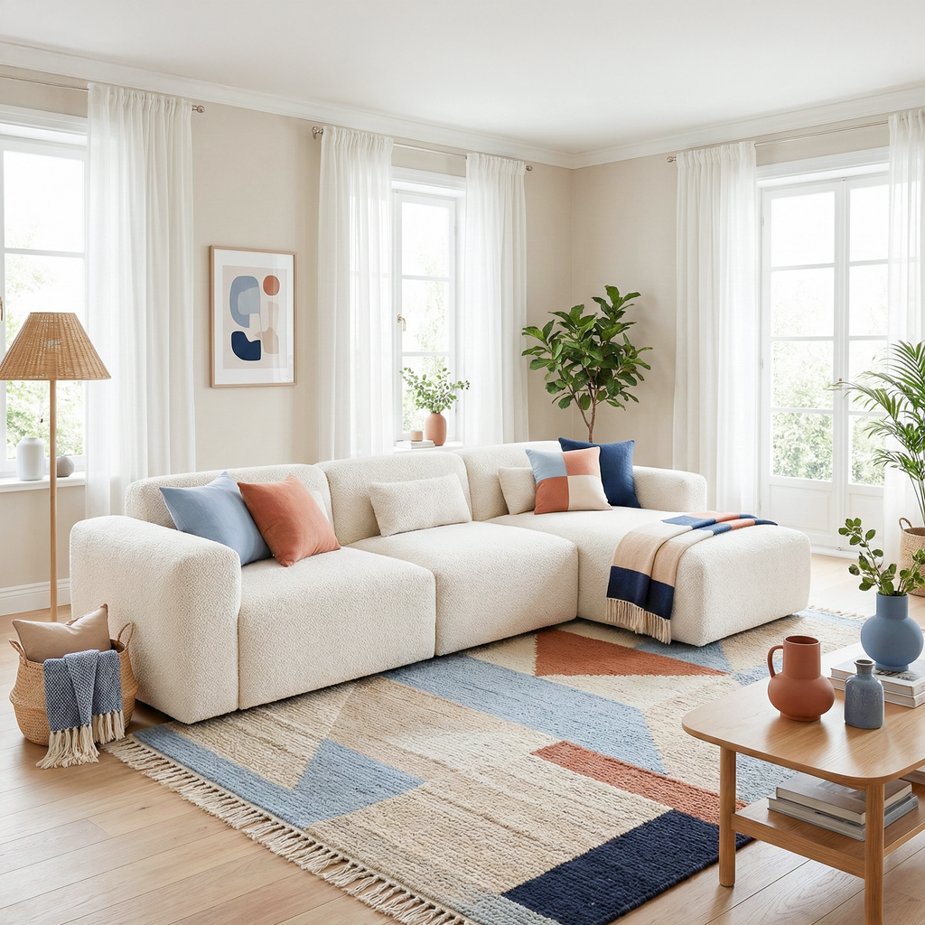Havre 3-Piece Boucle Right-Facing Sectional Sofa