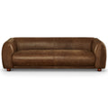 Millsery Mid-Century Real Leather Sofa