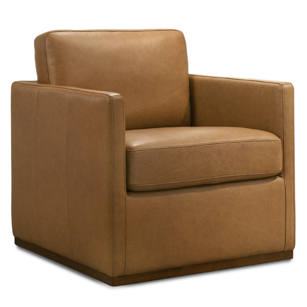 Corin Tan Leather Swivel Chair